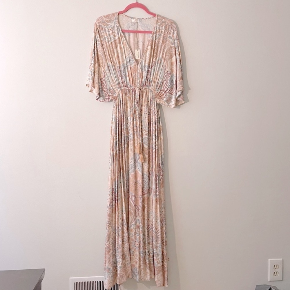 Boho paisley red white blue Mira kaftan